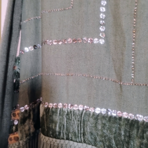 Art Deco Cottagecore Velvet Blank London Fringe Cardian - Picture 7 of 8